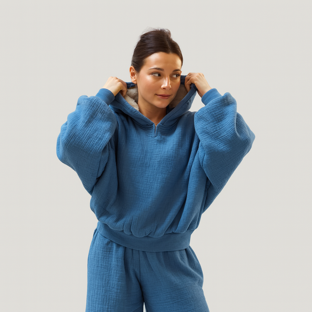 Blanket Hoodie  - Blue